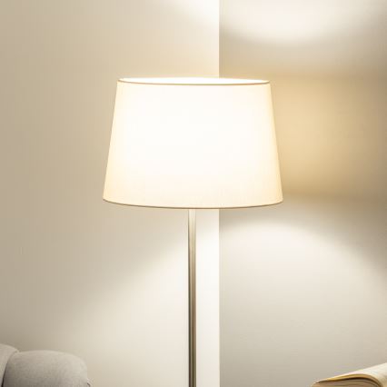 Brilagi - LED-gulvlampe CERIA 1xE27/40W/230V Ø 30 cm beige/mat krom