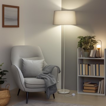 Brilagi - LED gulvlampe CERIA 1xE27/40W/230V Ø 45 cm grå/hvid