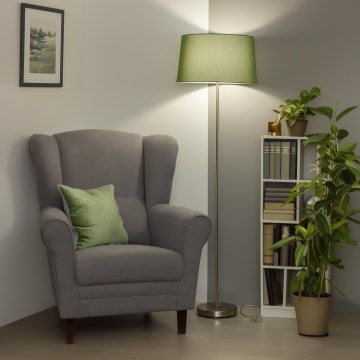 Brilagi - LED gulvlampe CERIA 1xE27/40W/230V Ø 45 cm grøn/mat krom