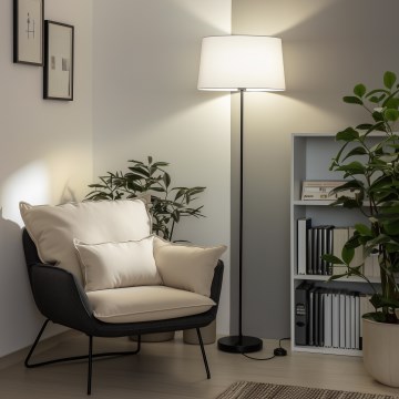 Brilagi - LED gulvlampe CERIA 1xE27/40W/230V Ø 45 cm hvid/sort