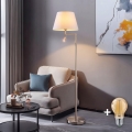 BRILAGI - LED-gulvlampe CERIA 1xE27/60W/230V + LED/2,1W Ø 45 cm mat krom/hvid