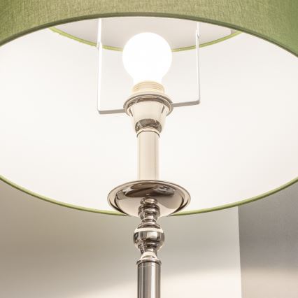 Brilagi - LED gulvlampe CERIA 1xE27/60W/230V Ø 45 cm blank krom/grøn