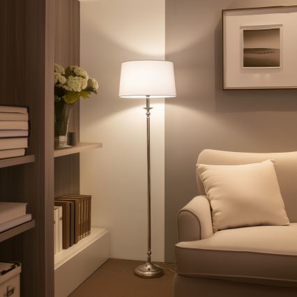 Brilagi - LED gulvlampe CERIA 1xE27/60W/230V Ø 45 cm blank krom/hvid