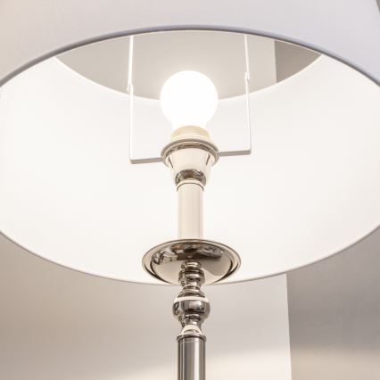 Brilagi - LED gulvlampe CERIA 1xE27/60W/230V Ø 45 cm blank krom/hvid