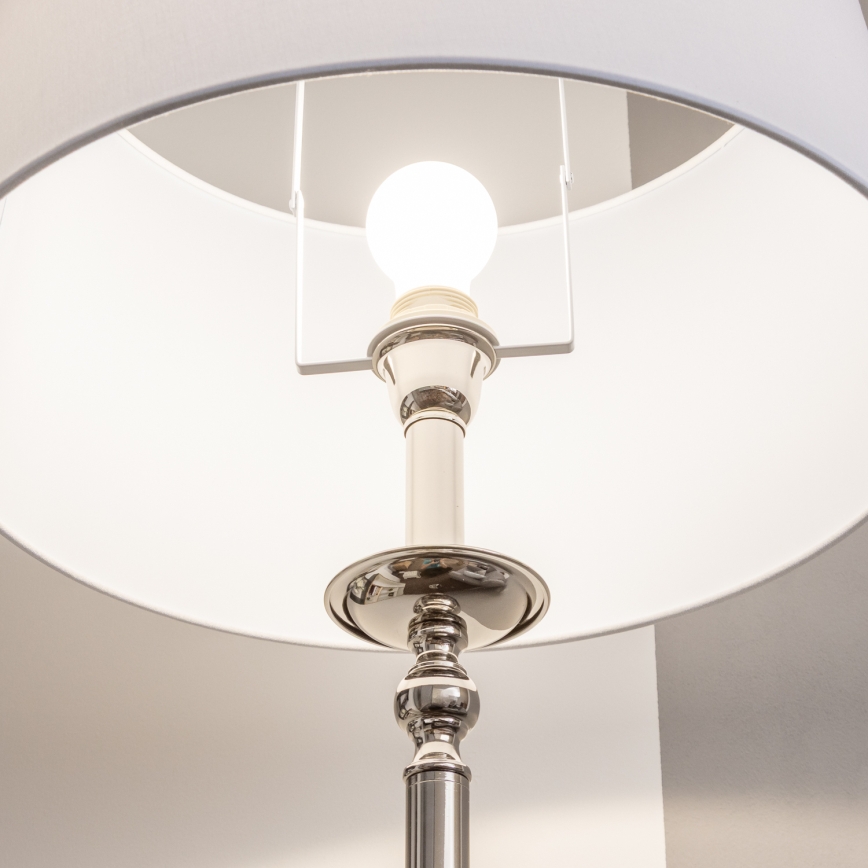 Brilagi - LED gulvlampe CERIA 1xE27/60W/230V Ø 45 cm blank krom/hvid