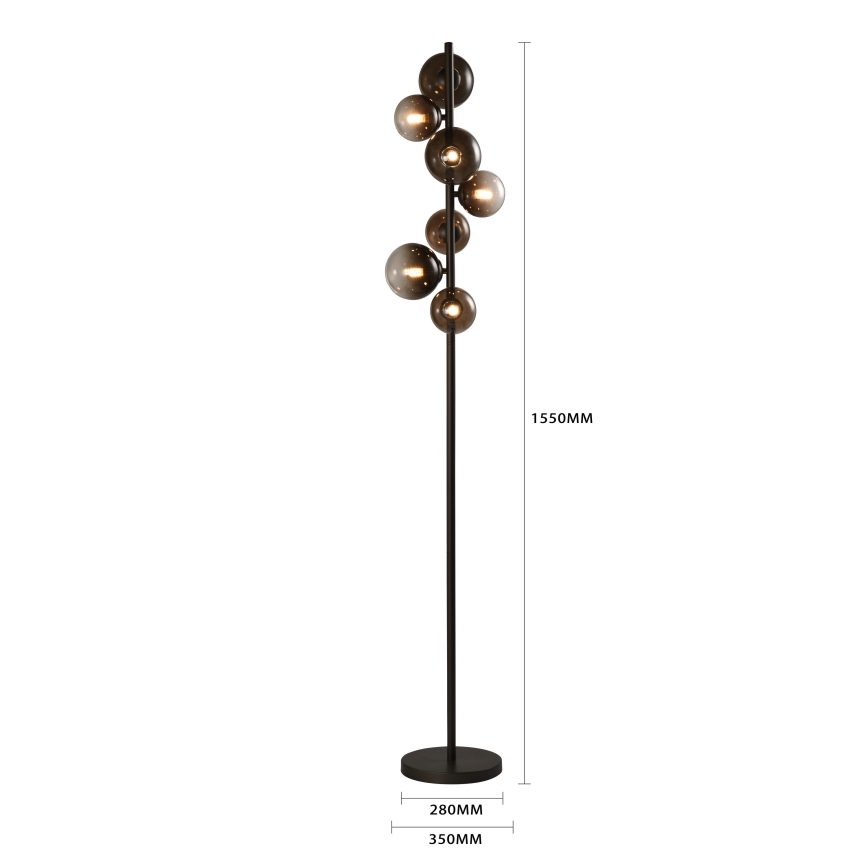 Brilagi - LED gulvlampe MILLA 7xG9/3W/230V brun/røgbrun