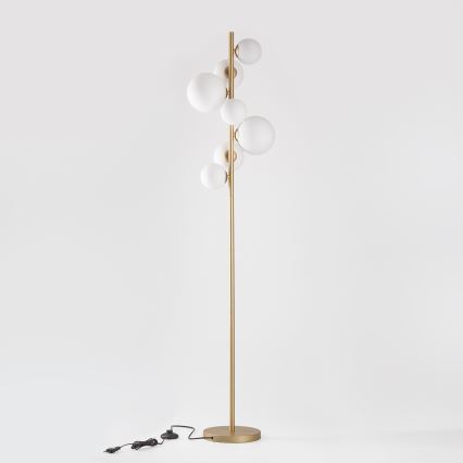 Brilagi - LED gulvlampe MILLA 7xG9/3W/230V guldfarvet/hvid