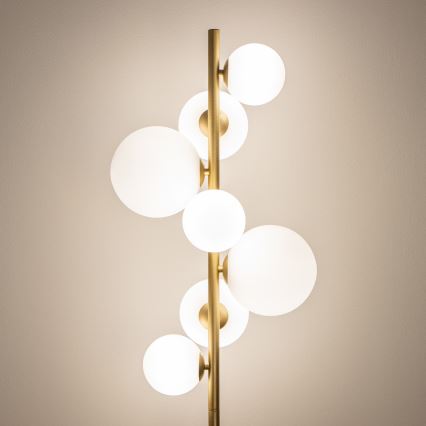 Brilagi - LED gulvlampe MILLA 7xG9/3W/230V guldfarvet/hvid