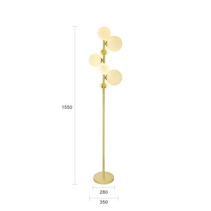 Brilagi - LED gulvlampe MILLA 7xG9/3W/230V guldfarvet/hvid