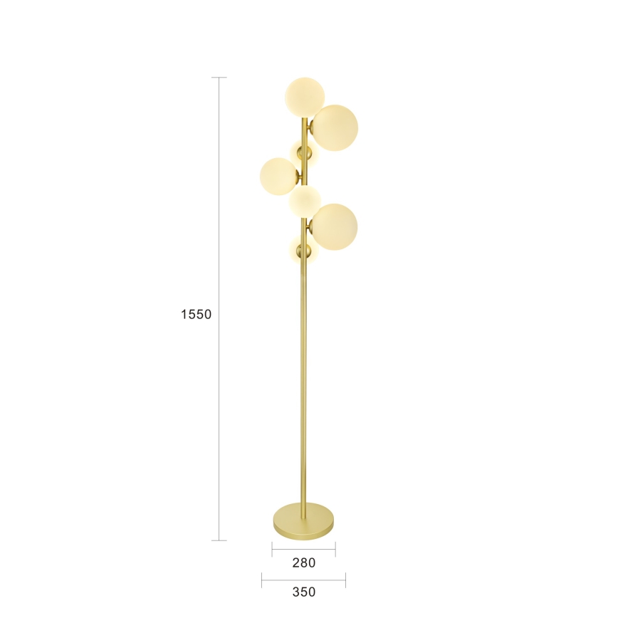 Brilagi - LED gulvlampe MILLA 7xG9/3W/230V guldfarvet/hvid
