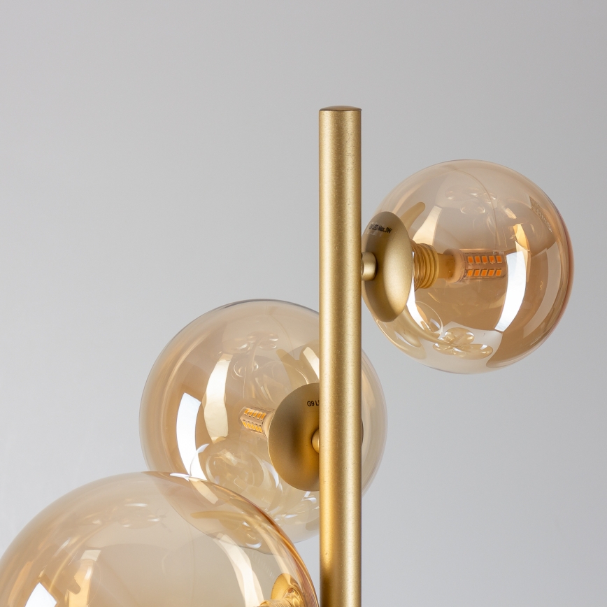Brilagi - LED gulvlampe MILLA 7xG9/3W/230V guldfarvet
