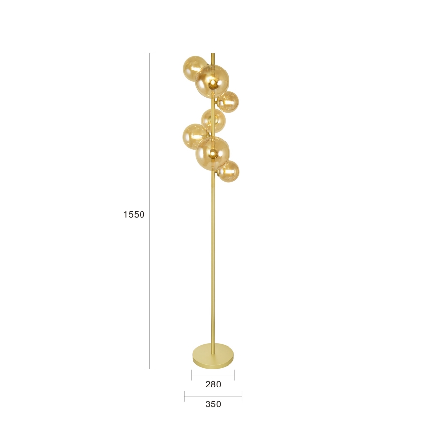 Brilagi - LED gulvlampe MILLA 7xG9/3W/230V guldfarvet