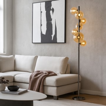 Brilagi - LED gulvlampe MILLA 7xG9/3W/230V sort krom/guld