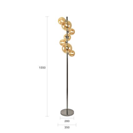 Brilagi - LED gulvlampe MILLA 7xG9/3W/230V sort krom/guld