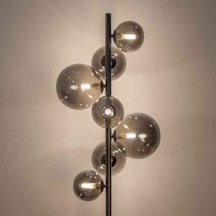 Brilagi - LED-gulvlampe MILLA 7xG9/3W/230V sort krom/røget