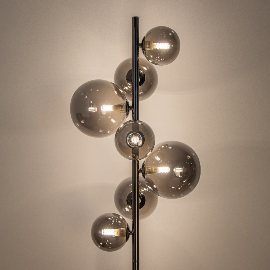 Brilagi - LED-gulvlampe MILLA 7xG9/3W/230V sort krom/røget