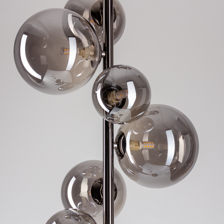 Brilagi - LED-gulvlampe MILLA 7xG9/3W/230V sort krom/røget
