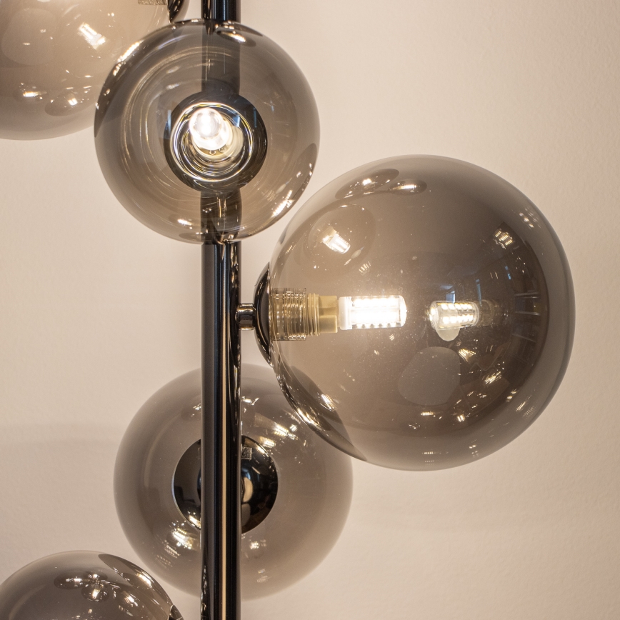 Brilagi - LED-gulvlampe MILLA 7xG9/3W/230V sort krom/røget
