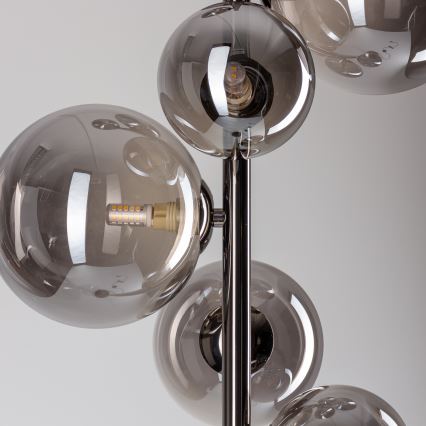 Brilagi - LED-gulvlampe MILLA 7xG9/3W/230V sort krom/røget