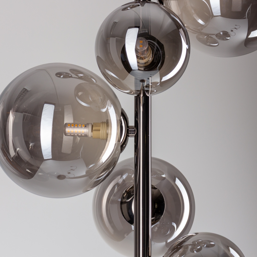 Brilagi - LED-gulvlampe MILLA 7xG9/3W/230V sort krom/røget