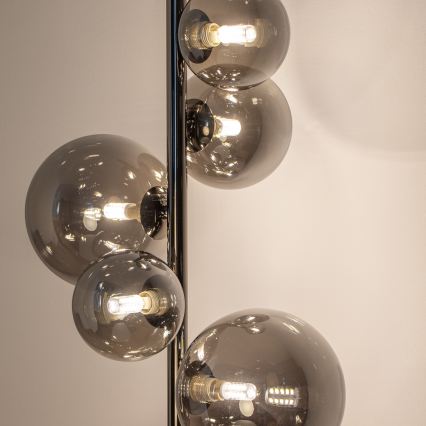 Brilagi - LED-gulvlampe MILLA 7xG9/3W/230V sort krom/røget