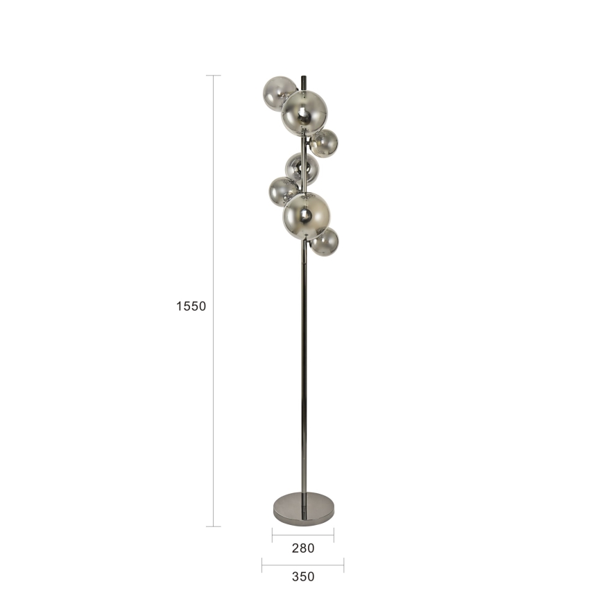 Brilagi - LED-gulvlampe MILLA 7xG9/3W/230V sort krom/røget