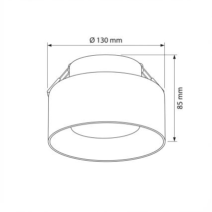 Brilagi - LED Indbygningsarmatur AURA LUX 1xGX53/30W/230V Ø 13 cm sort/røgfarvet