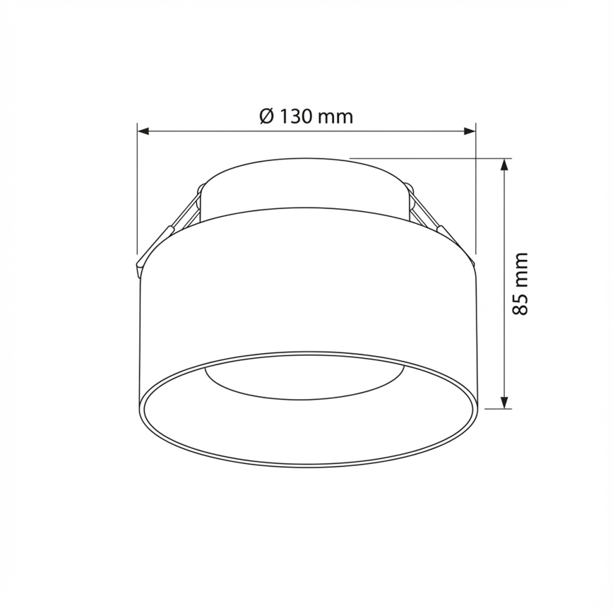 Brilagi - LED Indbygningsarmatur AURA LUX 1xGX53/30W/230V Ø 13 cm sort/røgfarvet