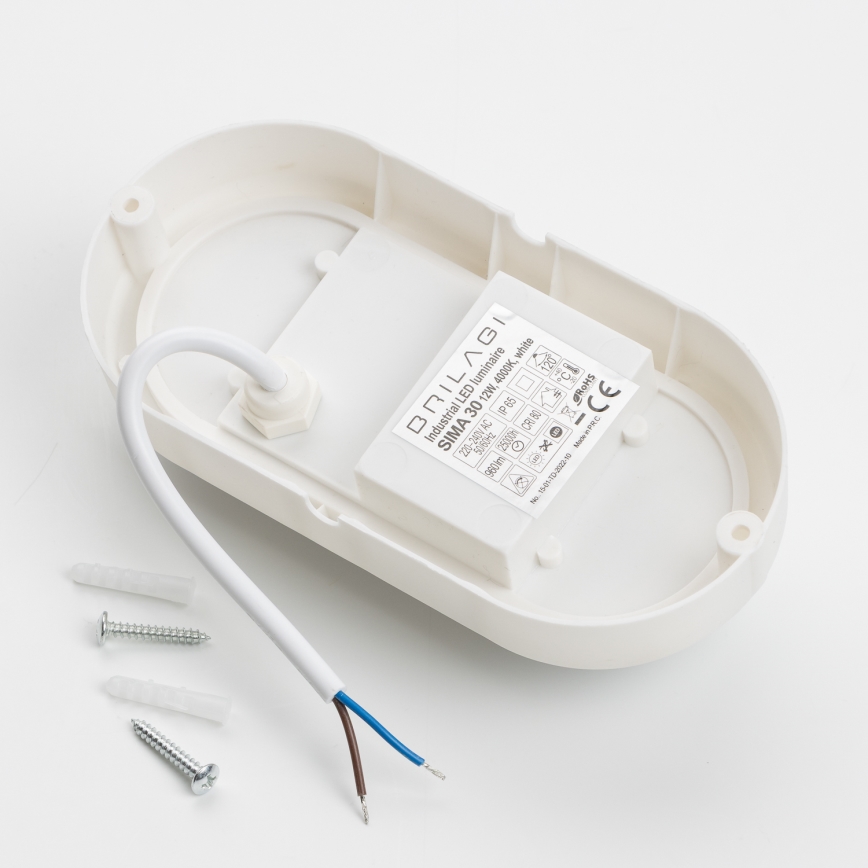 Brilagi - LED industriel loftlampe SIMA LED/12W/230V IP65 hvid