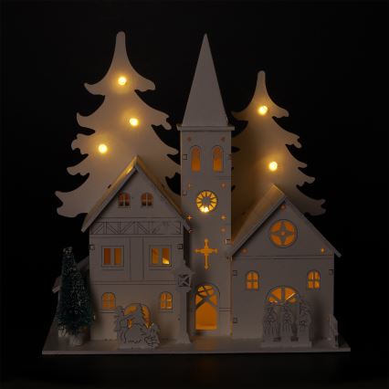 Brilagi - LED juledekoration LED/2xAA mini-kirke