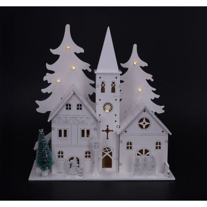 Brilagi - LED juledekoration LED/2xAA mini-kirke