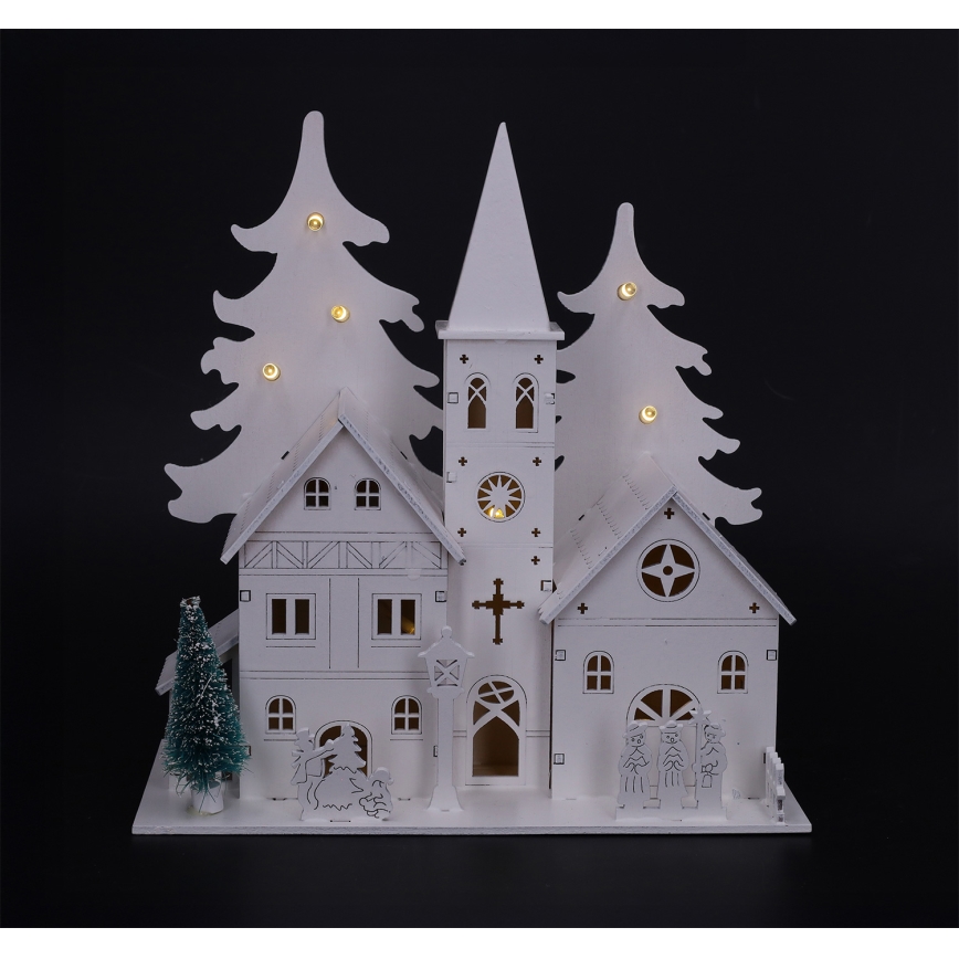 Brilagi - LED juledekoration LED/2xAA mini-kirke