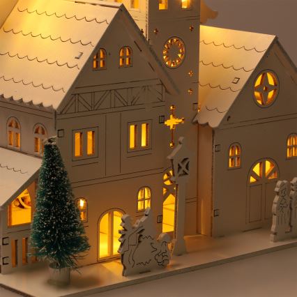 Brilagi - LED juledekoration LED/2xAA mini-kirke