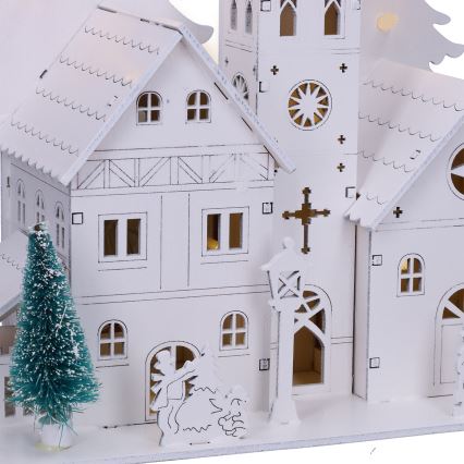 Brilagi - LED juledekoration LED/2xAA mini-kirke