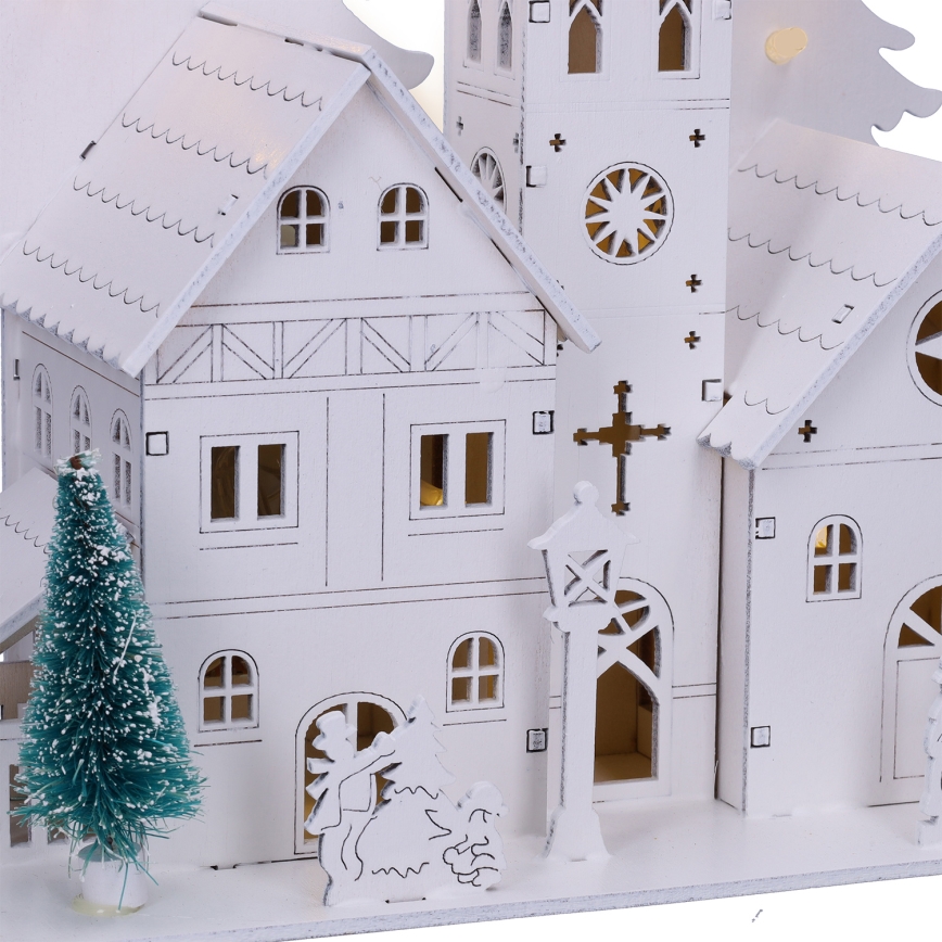 Brilagi - LED juledekoration LED/2xAA mini-kirke