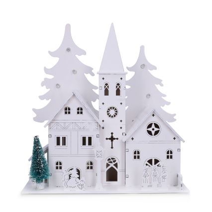 Brilagi - LED juledekoration LED/2xAA mini-kirke