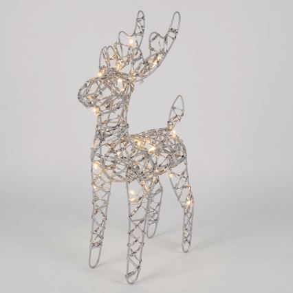 BRILAGI - LED juledekoration LED/3xAA 42 cm rensdyr varm hvid/sølv