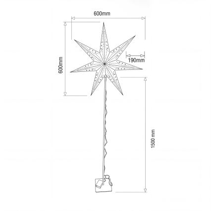 BRILAGI - LED Juledekoration LED/3xAA 60 cm stjerne