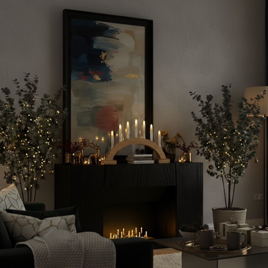 BRILAGI - LED julelysestage 7xLED/2xAA beige/hvid
