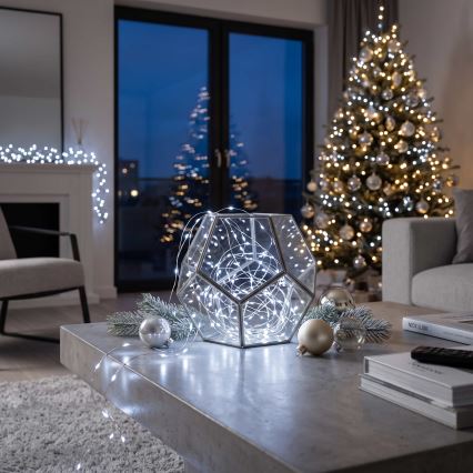 Brilagi - LED julelyskæde 100xLED/3xAA 10m kold hvid