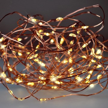 Brilagi - LED julelyskæde 100xLED/3xAA 10m varm hvid