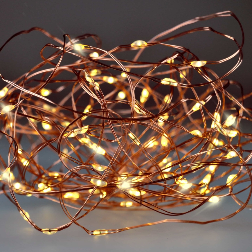 Brilagi - LED julelyskæde 100xLED/3xAA 10m varm hvid