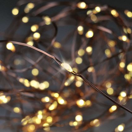 Brilagi - LED julelyskæde 100xLED/3xAA 10m varm hvid