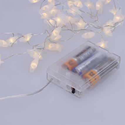 Brilagi - LED-julelyskæde, 40 LED/3xAA, 1,8 m, varm hvid, med stjerner