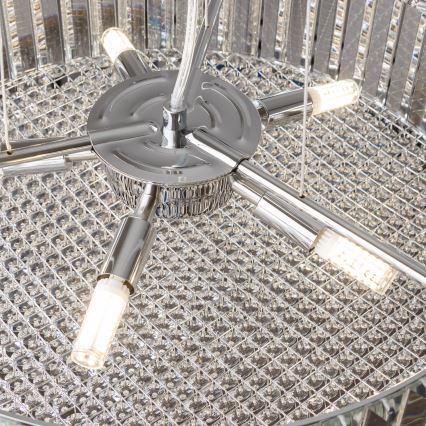Brilagi - LED krystal lysekrone med wireophæng GLAMOUR 5xG9/42W/230V