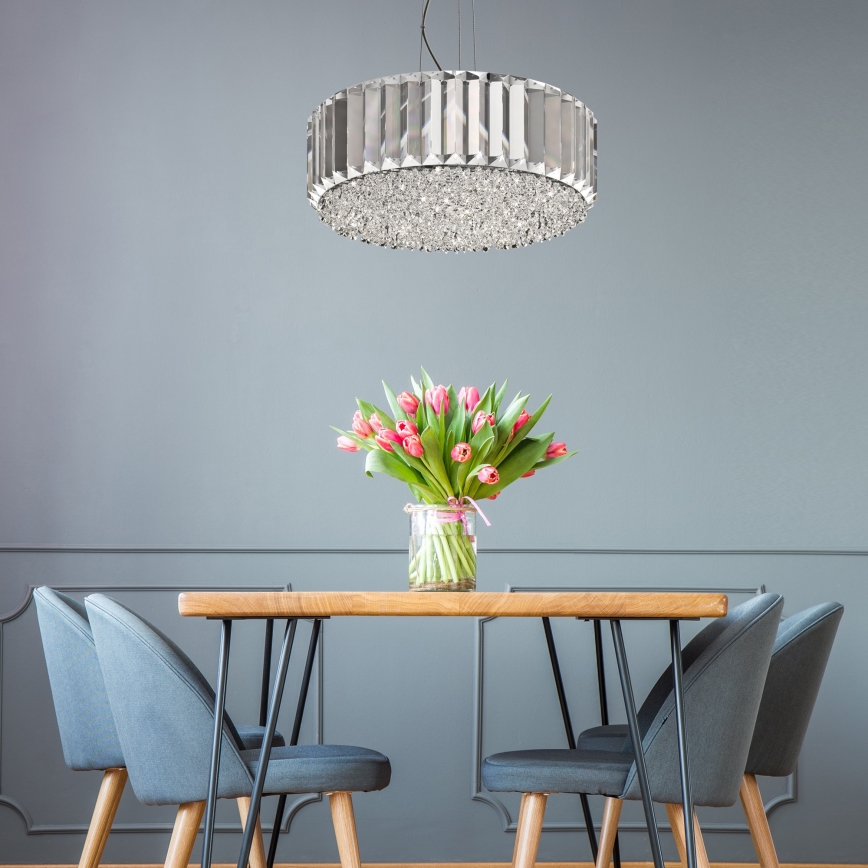 Brilagi - LED krystal lysekrone med wireophæng GLAMOUR 5xG9/42W/230V