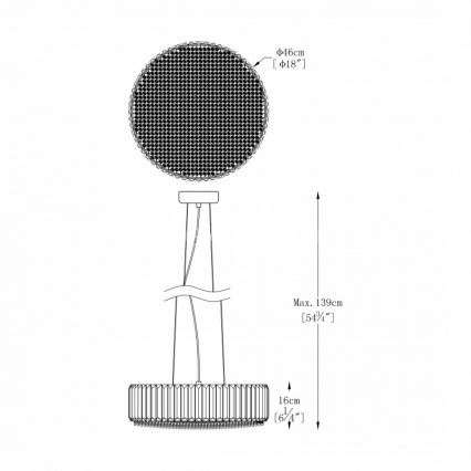 Brilagi - LED krystal lysekrone med wireophæng GLAMOUR 5xG9/42W/230V