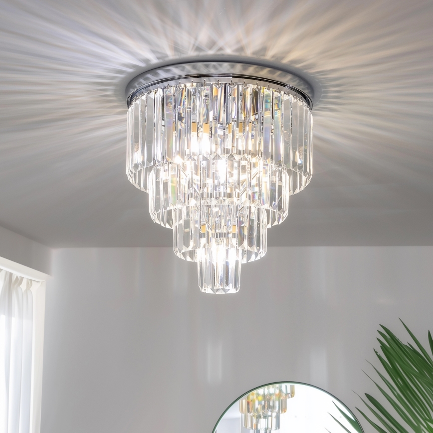 Brilagi - LED krystalloftlampe MOZART 5xE14/40W/230V Ø 40 cm poleret krom