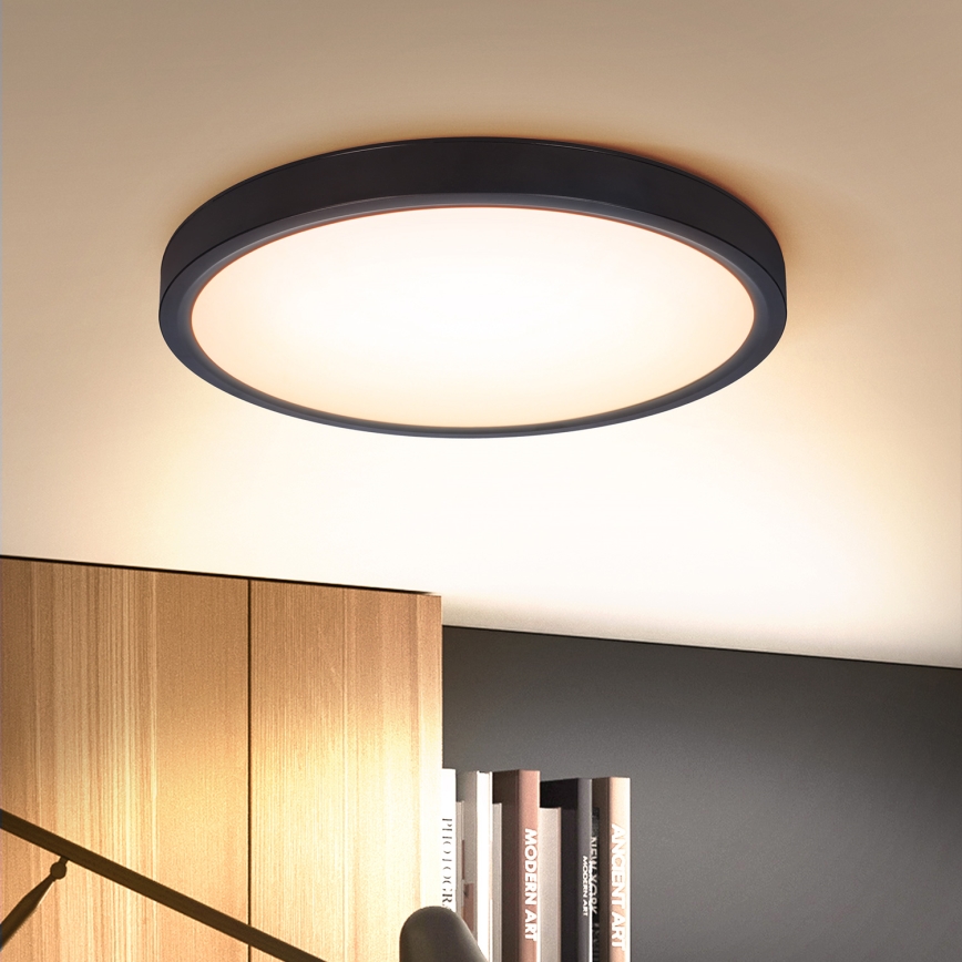 Brilagi - LED loftlampe dæmpbar ESTELA LED/36W/230V 3000-6500K ø 30 cm sort + fjernbetjening