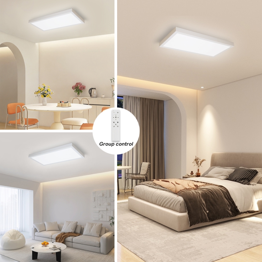 Brilagi - LED loftlampe til badeværelse dæmpbar FRAME SMART LED/30W/230V 30x60 cm 3000-6000K IP44 hvid + fjernbetjening